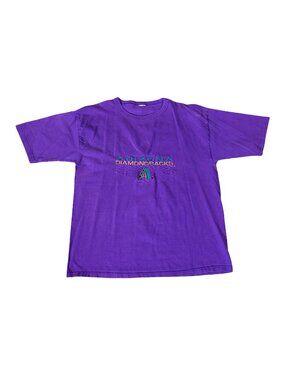 Vintage 2000s Arizona Diamondbacks Purple Embroidered MLB T-Shirt XL